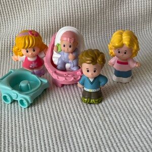 Little People Happy Sounds Home BABY MOM DAD Sister Family Figure  Highchair Lot